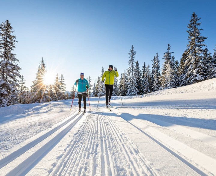Langlaufen auf der Höhenloipe am Rossbrand